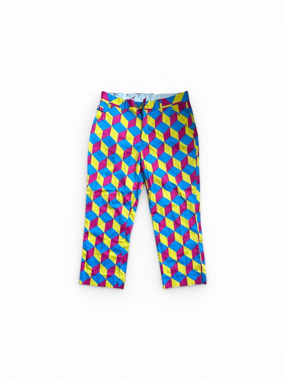 Royal and awesome - 34x26 Vibrant Geometric Print Golf Pants - Multicolor